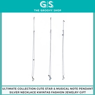 Ultimate Collection Cute Star & Musical Note Pendant Silver Necklace Kwintas Fashion Jewelry Gift
