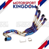 Honda CB650R CB650F Exhaust Header Blue