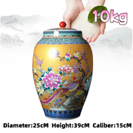 Ceramic rice storage Rice Vase/ceramic container rice jar rice bucket rice storage box 25kg Large Ri