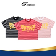 Boxy Striped T-shirt In Trame Outstanding Loose Form Unisex Local Brand GUPO - TSOC01