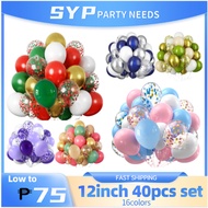 27pcs Standard Chrome Balloon Set 12inch Latex Balloon Set Birthday Christening Party Deco