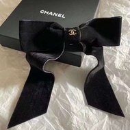 國際精品CHANEL 香奈兒絲絨蝴蝶結時尚百搭髮夾 代購非預購