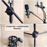 Stand Mic CABANG Lantai Pro Stand Microphone HP HANDPHONE besi tiang mik kaki tiga TINGGI tripod hol