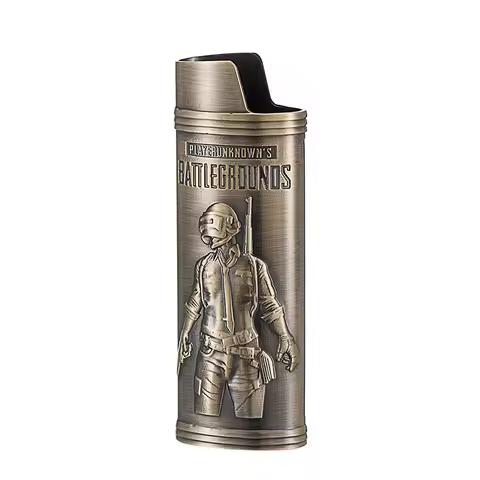 Game Character 3D Engraved Metal Case for French BIC J6 Lighter, Explosion-proof, Full Size Holder C
