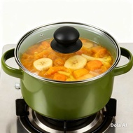 20 cm Enamel Dutch Oven Pan with Glass Lid Home Line