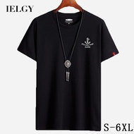 IELGY【S-6XL】CottonIELGY 【S-6XL】Summer men's short-sleeved t-shirt casual round neck loose tide brand student half-sleeved plus size bottoming shirt plus size