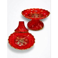 MERAH Zhao Cai Jin Bao Crystal Red Puja Fruit Plate no. 6