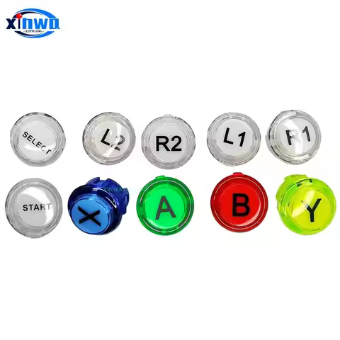 1 Set 30mm Clear Push Button A B X Y L1 L2 R1 R2 Select Start Game Controller Switch Neo Geo Arcade 