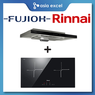 FUJIOH FR-MS1990R 90CM SLIMLINE HOOD WITH TOUCH CONTROL + RINNAI RB-7012H-CB 2 ZONE INDUCTION HOB WITH TOUCH CONTROL