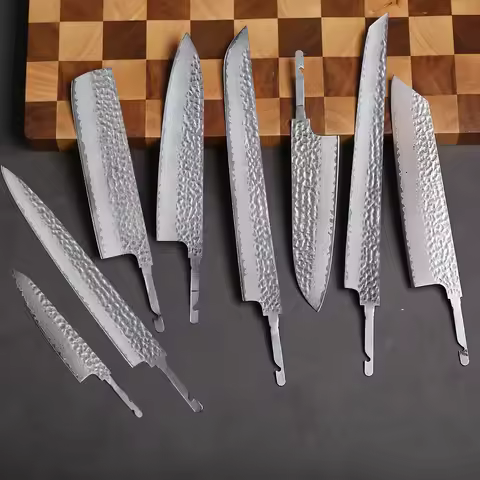 TURWHO Japanese Chef Knife Blank Blade DIY Hand Forged Damascus Steel VG10 Core Kitchen Knives Set K