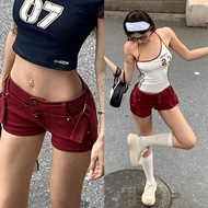American Shorts vibe Shorts Hot Girl Shorts Low-Waisted Shorts Design Shorts Red Shorts Denim Shorts