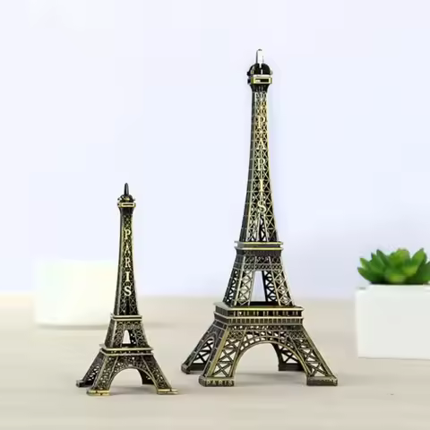 Metal Eiffel Tower Statue Bronze Exquisite Design Eiffel Tower Decorative Ornaments with Box 7 Sizes