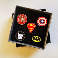 Superhero Emblem Pin Metal Spiderman Captain America Superman Transformer Backpack Accessories for M
