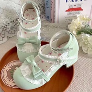 Mary Jane Leather Shoes lolita Shoes Cute Sweet Thick Heel Round Toe JK Shoes Girl lolita lo Shoes #