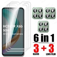 6in1 For Honor X6b Glass Tempered Glass Honor X8b X7b 4G Honor X8 X6 B Screen Protector Camera Lens 
