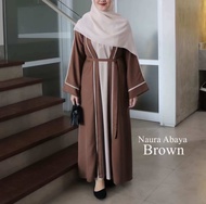 Naura Abaya Crinkel Abaya Wanita Lebaran 2 Warna Abaya Cardigan