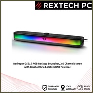 Redragon GS515 RGB Desktop Soundbar, 2.0 Channel Stereo Computer Speakers for Desktop w/ Bluetooth 5