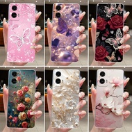 For Motorola Moto G35 G55 5G Casing Clear Luxury Fashion Butterfly Flower Soft TPU Silicone Jelly Co