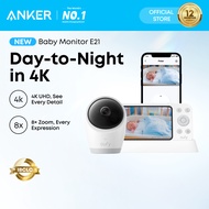 Anker eufy Security Baby Monitor E21 with 4K UHD Camera, Cry Detection, 8X Zoom, Hybrid Wi-Fi and No
