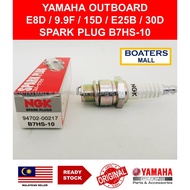 YAMAHA 94702-00217 (B7HS-10) SPARK PLUG E8D/9.9F/15D/E25B/30D 100% ORIGINAL YAMAHA (NGK Japan) -BOAT