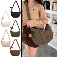 Korean Version Down Bag Female Large-Capacity Dumpling Bag Filled Cotton Shoulder Messenger Bag Cott