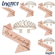 2pcs, 30th 40th 50th 60th 70th 80th Birthday Sash Crown And Tiara For Women, Fabulous Gifts For Part