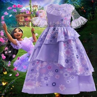 Encanto Cosplay Isabella Mirabel Charm Costume Purple Dress for Girls Princess Dresses Children Isab