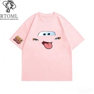 COD (Ho Chi Minh)RTOML -pinkoversize Cars 24numbers Sweat-absorbent cotton T-shirt, essential for Vi