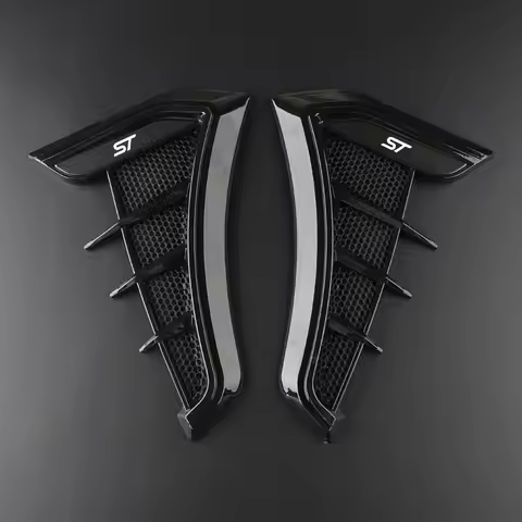 Black Car Fender Side Vents Air Flow Intake Hole Shark 3D Grille Sticker Cover for Ford Focus ST Mon