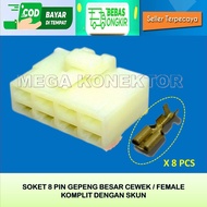 8 PIN LARGE FEMALE MOTORCYCLE CABLE SOCKET - SOCKET - CABLE SOCKET - 8 PIN - SOCKET - 8 PIN LARGE NY