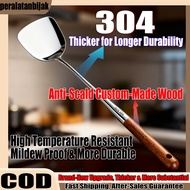 Wooden handle stainless steel spatula / shovel / wok spoon / soup spoon spatula keluli tahan karat 3