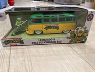 Sf到付 Teenage Mutant Ninja Turtles Leonardo & 1962 Volkswagen Bus 忍者龜 模型 巴士 生日禮物