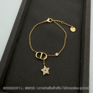 CD Pendant Bracelet With Star Decorated With Diamonds 1:1 Work Gold Accessories Stamped Work.