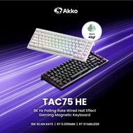 # Akko TAC75 Black HE Magnetic Keyboard Akko Glare Magnetic Switch 8K Polling Black / White