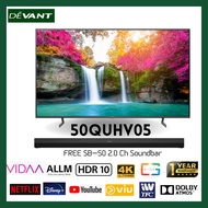 DEVANT 50QUHV05 50 inch Ultra HD (UHD) 4K Quantum Smart TV - Netflix, YouTube FREE SOUNDBAR