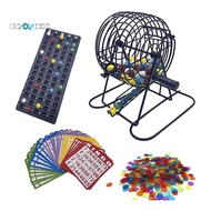 gzhxdiiziDeluxe Bingo Game Set with 6 Inch Bingo Cage, Bingo Master Board,75 Colored Balls , 50 Bing