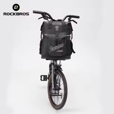 ROCKBROS Folding Bike Front Bag 18L Large Capacity Shoulder Strap Design Multifunctional Bag Suitabl