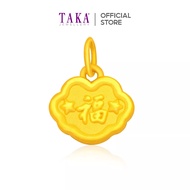 TAKA Jewellery 999 Pure Gold Pendant Wishes Blessing