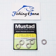 Mustad HEAVY PRESSED SOLID Ring MA104-SS Size 7 (BS1500Lb/680Kg) 5pcs