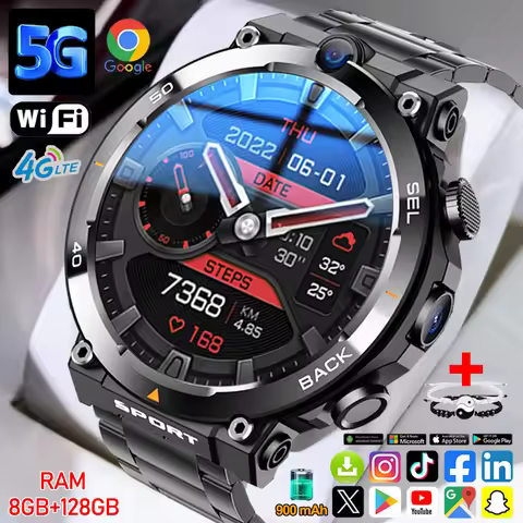 4G Smart Watch 1.39 inch 360*360 AMOLED Screen 8GB+128GB Memory 500W Camera WIFI GPS Google APPS Dow