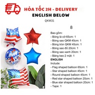 Bộ Bóng Trang Trí Quốc Khánh Mỹ Nhiều Mẫu - 4th Of July USA Independence Day Shaped Balloons For Dec