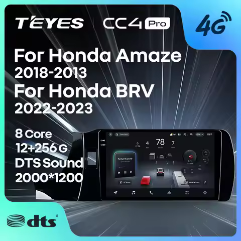 TEYES CC4 PRO For Honda Amaze 2018 - 2023 BRV 2022 - 2023 CarPlay Radio Multimedia Stereo Car play A