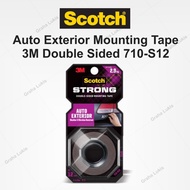 3m Scotch 710-S12 & 710-M12 Double Tape - Auto Exterior Mounting Tape Adhesive/ Insulation/ 12MM X 1
