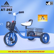 AVIATOR AT 252 3-Wheeled Children's Bike with Large Basket and Rubber Tires AT252