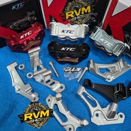 KTC RACEPRO GP1 4PISTON RADIAL MONOBLOK FRONT CALIPER PITCH 100Original + CNC BRACKET XMAX 250 PCX 1