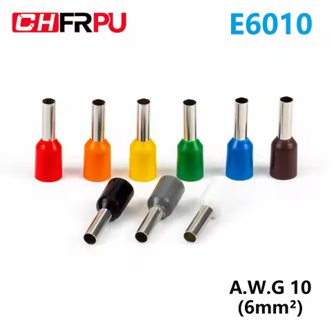 100pcs E6010 Insulated Ferrules Terminal Block Cord End Wire Connector Electrical Crimp Terminator W