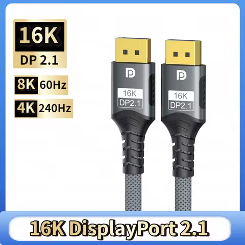 16K DisplayPort 2.1 Cable 54Gbps DP TO DP2.1 8K@60Hz 4K@240Hz 2K@360Hz Gaming Ultra HD for Monitor P