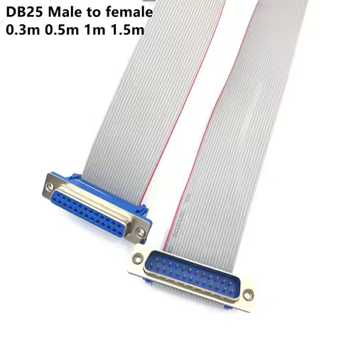 1PCS 20CM 50CM 1M DB25 MALE to FEMALE/MALE TO MALE/FEMALE TO FEMALE CABLE D-Sub serial port connecto