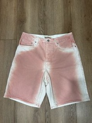 23 Stussy SPRAY DYE BIG OL' SHORTS 粉色牛仔刷色短褲