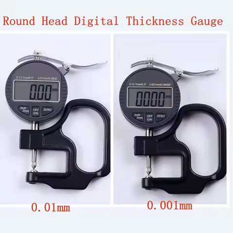 Round Head Electronic Digital Thickness Gauge 0.001mm 0.01 Micron Thickness Indicator Meter Ball Len